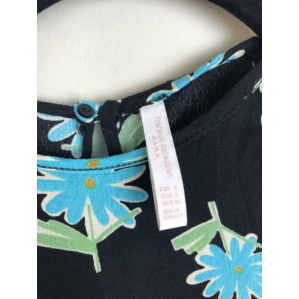 [Zara Trafaluc] Floral Blouse Dress Short Sleeve - Picture 3 of 5